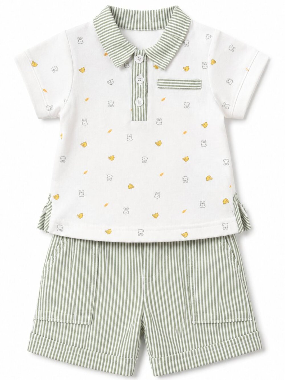 NWT Baby Essentials Easter Toddler Boy 2-Piece Short Set Size 12 Months Bunny